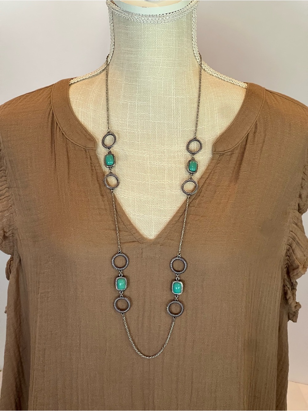 VCLM Turquoise and Silver Necklace